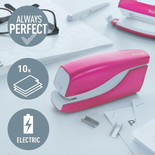 Leitz WOW elemes elektromos rózsaszín tűzőgép