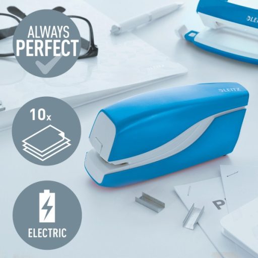Leitz WOW elemes elektromos villágoskék tűzőgép