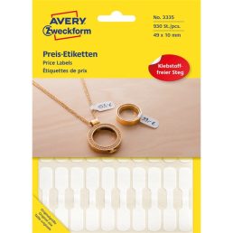   Avery 3335 49x10mm 930 db/csomag fehér kézzel írható árazó címke