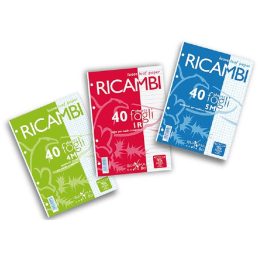   Pigna Ricambi A5 40 lapos fehér kockás gyűrűs könyv betét