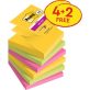 Post-it Super Sticky Carnival 76x76mm 90lapos 4+2db vegyes Z-jegyzettömb