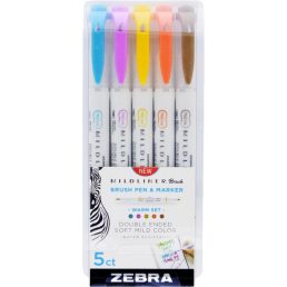   Zebra Mildliner Brush Warm 5db-os kettős végű ecset marker