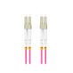   Lanberg FO-LULU-MD41-0010-VT duplex optikai patch kábel 4xLC/UPC csatlakozóval, 50/125 LSZH OM4, 1m