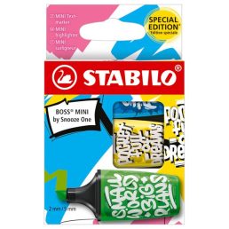   Stabilo BOSS MINI by Snooze One 3 db-os (zöld/sárga/kék) szövegkiemelő készlet