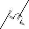 Varta 57937101111 2m 12W 3in1 USB A - Lightning/microUSB/Type C adat- és töltőkábel