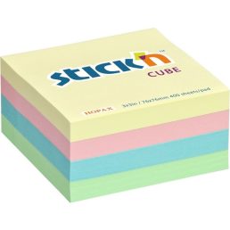   Stick'N 76x76 mm 400 lap pasztell szivárvány öntapadó kockatömb