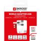   Skross USB A/USB C töltő bemenettel földelt világutazó adapter