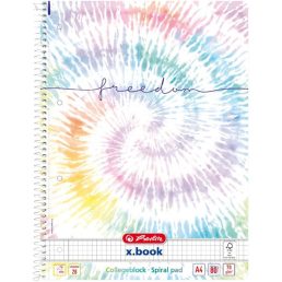   Herlitz Batik Freedom A4 80lapos perforált kockás spirálfüzet