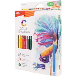   Deli Color Emotion papírdobozos 36 db-os akvarellceruza készlet