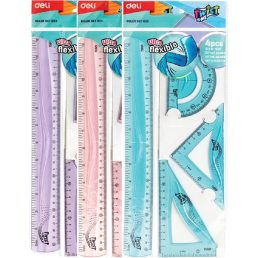   Deli Twist Me 30 cm-es 4 db-os vegyes színű hajlékony vonalzókészlet