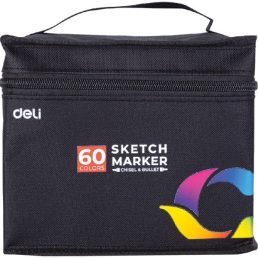   Deli Color Emotion 60 db-os vágott és gömbölyű hegyű permanent marker készlet