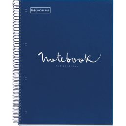   Miquelrius Emotions A4 PP 5x24 lapos navy kockás spirálfüzet