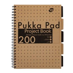   Pukka Pad Project Book Kraft A4 200 oldalas vonalas újrahasznosított spirálfüzet