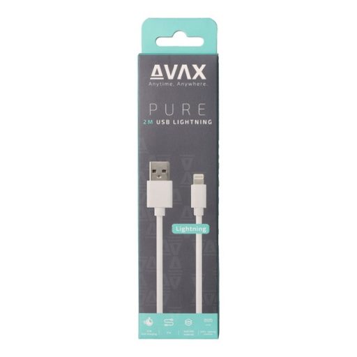 AVAX CB124W PURE 2m 2,1A USB A-Lightning fehér adat- és töltőkábel