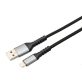  AVAX CB401G STEELY 1,5m 20W USB A-Lightning gyorstöltő sodorszálas acélszürke adat- és töltőkábel