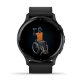 Garmin Venu 3 fekete, fekete kerettel, bőr és szilikon szíjjal okosóra