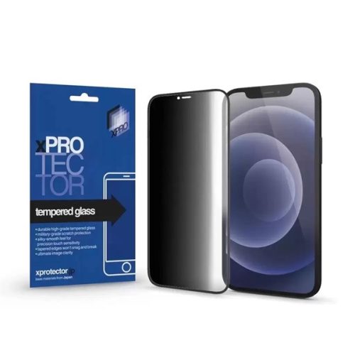 XPRO 128857 iPhone 15 Pro Tempered Glass 0.33 Full 3D FG PRIVACY üveg kijelzővédő fólia