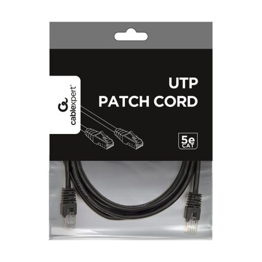 Gembird PP12-3M/BK 3m RJ45 CAT5e UTP M/M fekete kábel