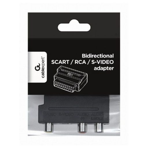 Gembird Scart -> 3db RCA S-Video M/F adapter fekete