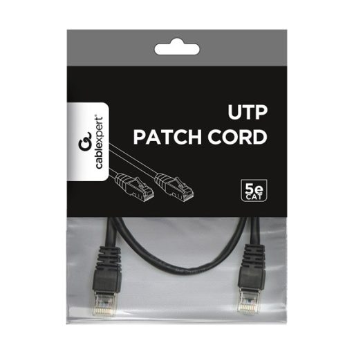 Gembird PP12-1M/BK 1m RJ45 CAT5e UTP M/M fekete kábel