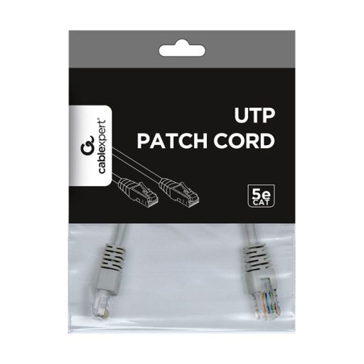 Gembird PP12-0.25M 0,25m RJ45 CAT5e UTP -> RJ45 CAT5e UTP M/M szürke patch kábel