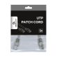 Gembird PP12-0.25M 0,25m RJ45 CAT5e UTP -> RJ45 CAT5e UTP M/M szürke patch kábel
