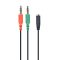 Gembird 20cm 2db Jack stereo 3,5mm -> Jack stereo 3,5mm (4pin) M/F fekete adapter