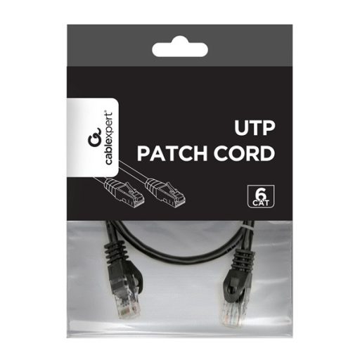 Gembird PP6U-0.5M/BK 0,5m RJ45 CAT6 UTP - RJ45 CAT6 UTP M/M fekete kábel