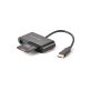 Gembird USB-C SD/microSD kártyaolvasó fekete