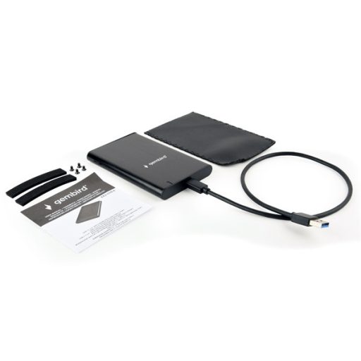 Gembird EE2-U3S-6 EE2-U3S-6 2.5" SATA3 USB-C aluminium fekete külső ház