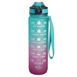   Iris KT-008-RB 1000ml-es színátmenetes motivációs kulacs idézetekkel és időskálával