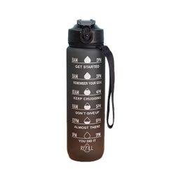  Iris KT-008-BK 1000ml-es fekete motivációs kulacs idézetekkel és időskálával