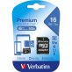   Verbatim 44082 SDHC 16GB U1 Class 10 micro memóriakártya + adapter