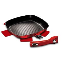   Berlinger Haus BH/1947PH 28 cm burgundi grill serpenyő levehető nyéllel + karcolásvédő