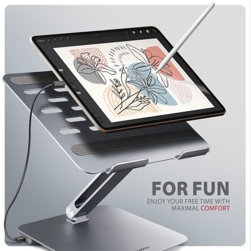 AXAGON HMC-STND ALU laptop állvány dokkoló állomással