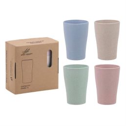   TOO KT-107 4db-os vegyes színekben 300ml búzaszalma műanyag pohár