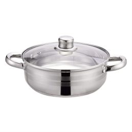   TOO KT-221 7 L-es kétfüles serpenyő fedővel, 28cm-es konyhai rozsdamentes edény