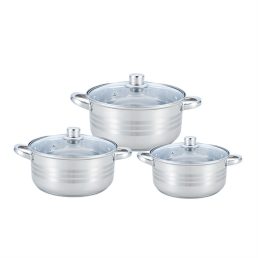   TOO KT-223 2L, 2.5L és 3L-es fazék/lábas szett fedővel, konyhai rozsdamentes edénykészlet