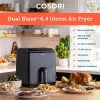 Cosori CAF-P681S-KEUR Dual Blaze sötétszürke 6,4 L forrólevegős sütő