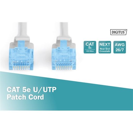 DIGITUS Cat.5e U/UTP PVC 10m szürke patch kábel