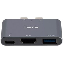   Canyon MacBook Thunderbolt 3 Multiport Docking Station 3-in-1 3-port Thunderbolt 3 Dual Port szürke dokkoló