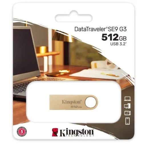 Kingston 512GB 3.2 Gen 1 DT SE9 G3 220MB/s (DTSE9G3/512GB) fém Flash Drive