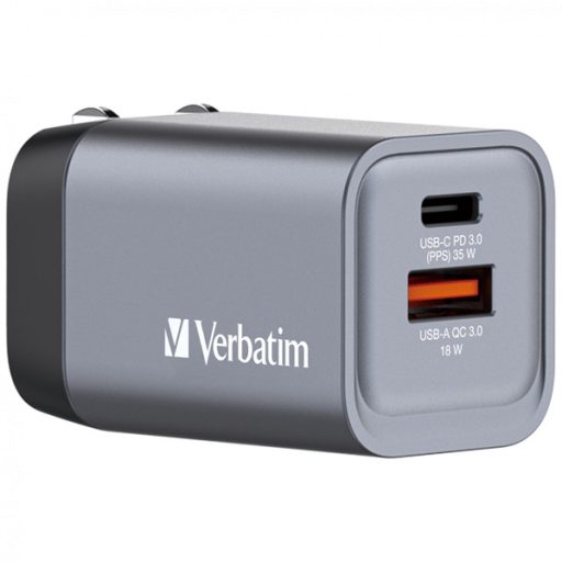 Verbatim 32200 GNC-35 GaN Charger 35W USB Type-A + Type-C hálózati töltő adapter