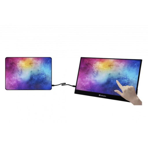 Verbatim 17,3" 49593 PMT-17 FHD IPS HDMI/USB-C fekete fém borítású érintőképernyős monitor