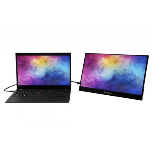 Verbatim 17,3" 49593 PMT-17 FHD IPS HDMI/USB-C fekete fém borítású érintőképernyős monitor
