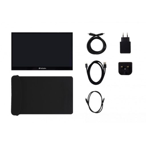 Verbatim 17,3" 49593 PMT-17 FHD IPS HDMI/USB-C fekete fém borítású érintőképernyős monitor