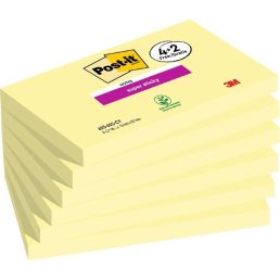   Post-it Super Sticky 655-SSCY 76x127mm 90lapos 4+2 tömb kanárisárga öntapadós jegyzettömb