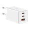Baseus CCGP120202 GaN5 Pro 65W 2xUSB C/USB fehér töltő