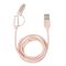 Kikkerland US237-RG fonott USB-C Lightning rózsaarany kábel