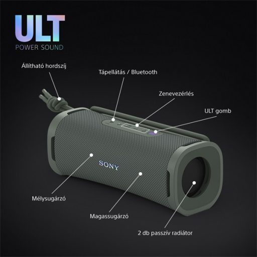 Sony SRSULT10H.CE7 ULT FIELD 1 hordozható vezeték nélküli szürkészöld Bluetooth hangszóró